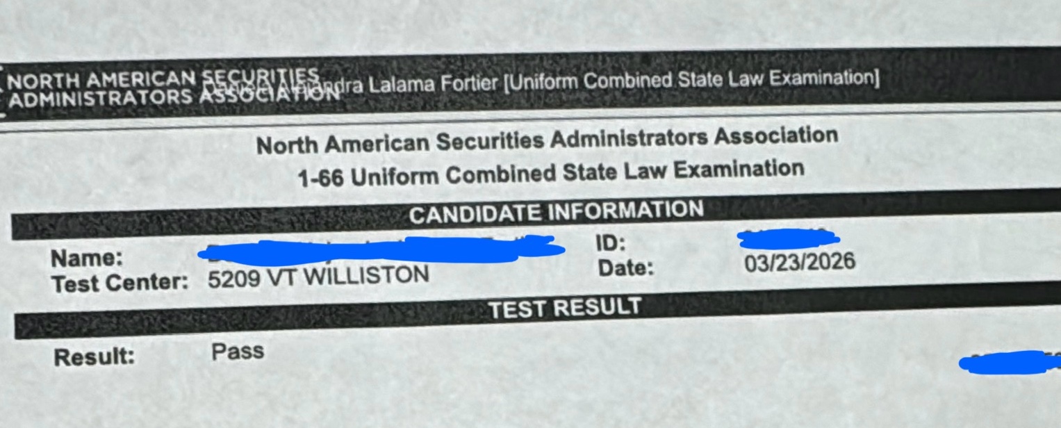 Series 66 Exam Passed After Series 7