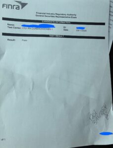 Series 7 Exam Score Report – 71 Percent to Pass